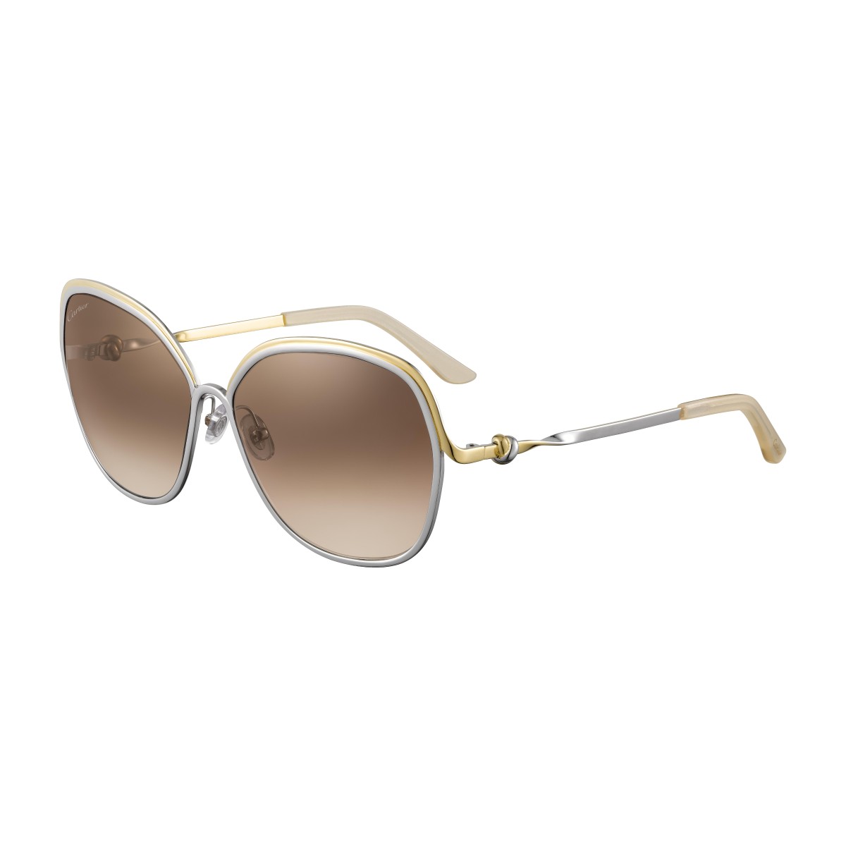 Cartier - CT0090S 001 Silver-Silver-Brown