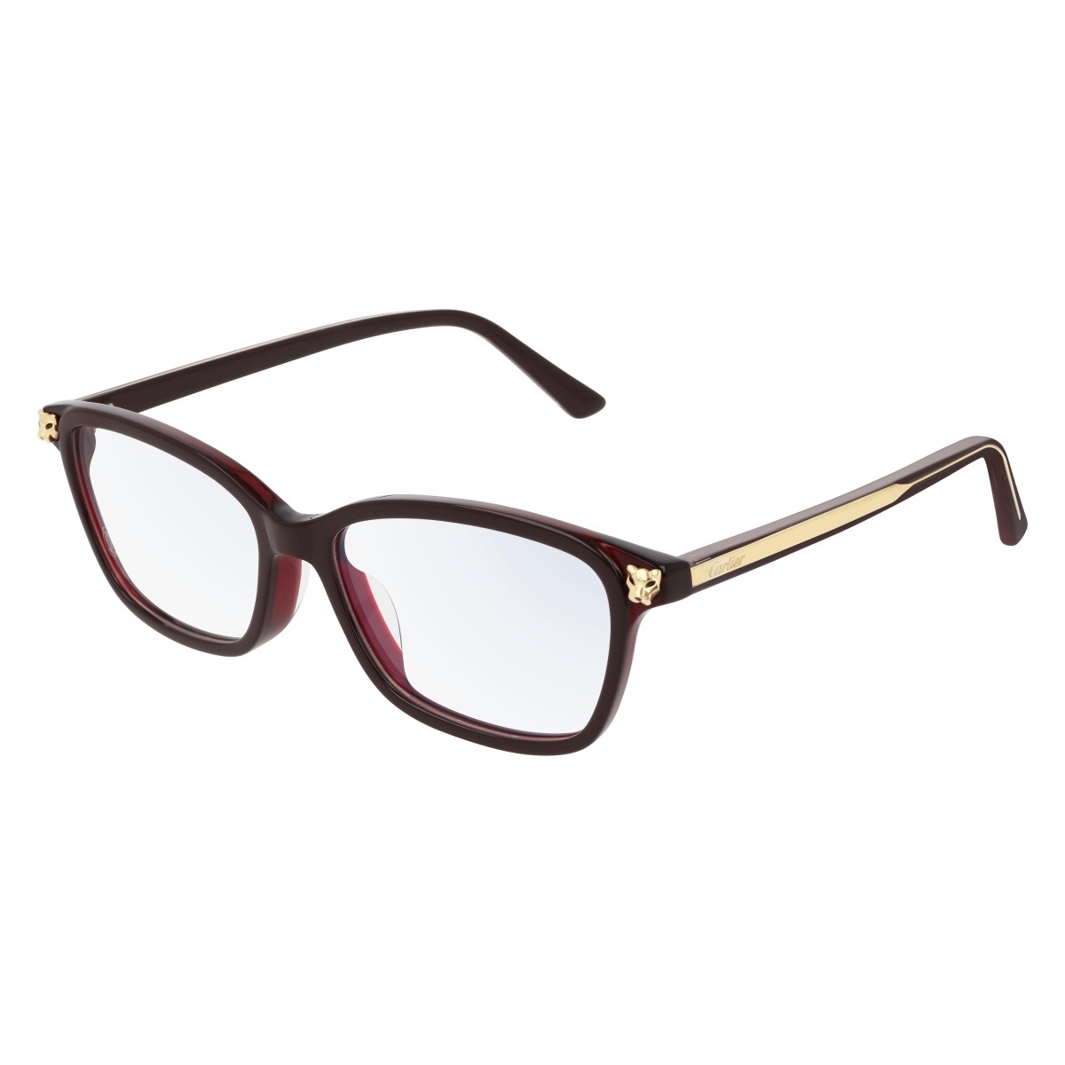 Cartier - CT0206OA 004 Burgundy-Burgundy-Transparent