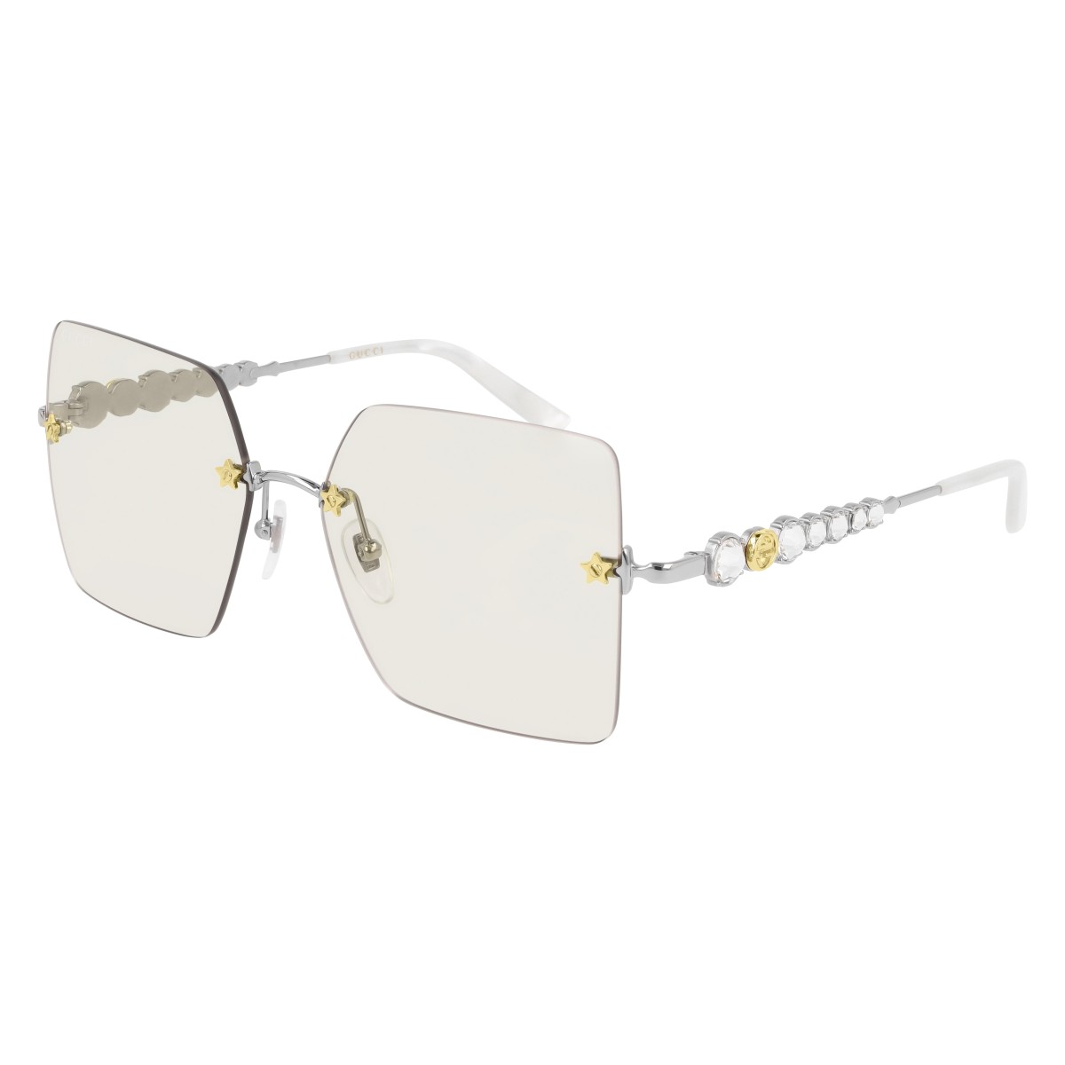 Gucci - GG0644S 004 Silver-Silver-Yellow