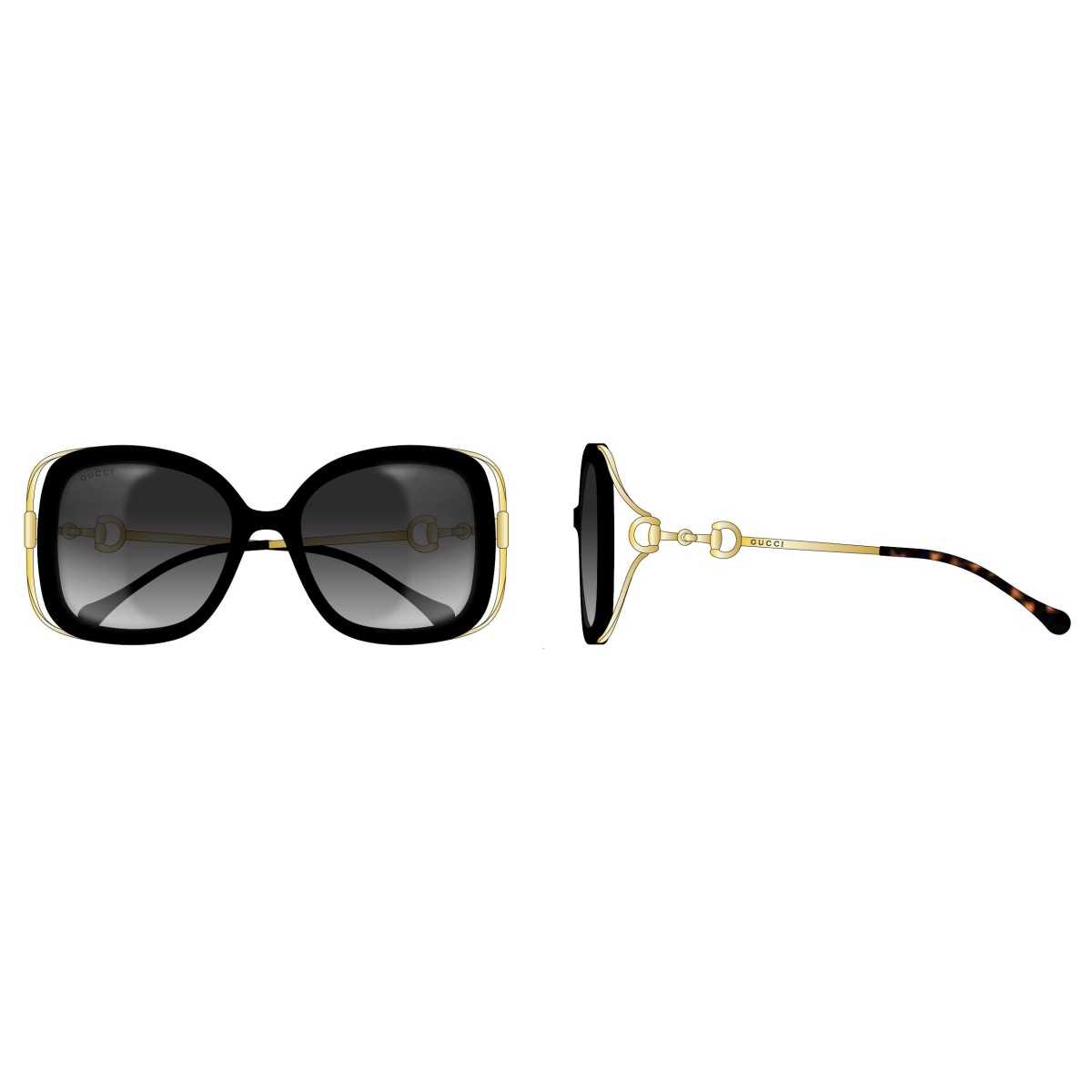Gucci - GG1021S 002 Black-Gold-Grey