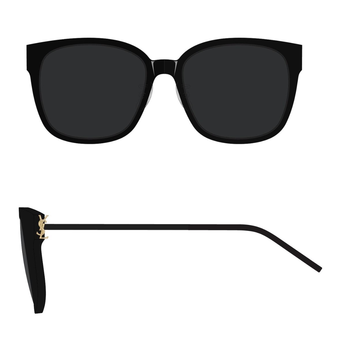 Saint Laurent - SL M48 002 Black-Black-Transparent