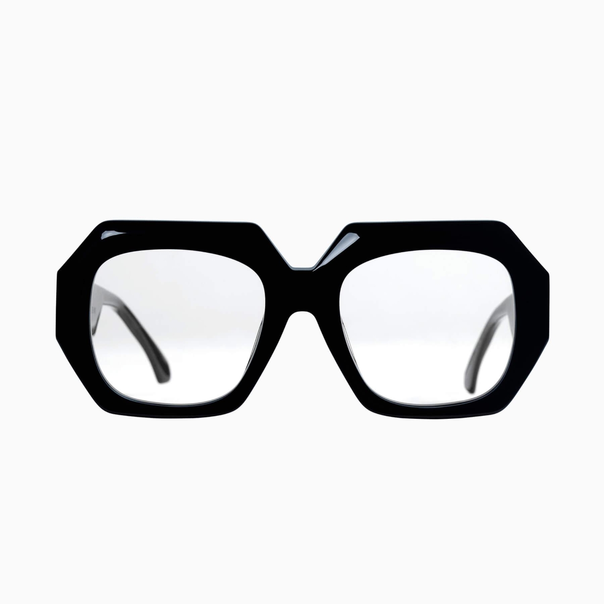 Valley Eyewear - Monolith S0690-CLR Gloss Black w.Gold Metal/Clear Lens