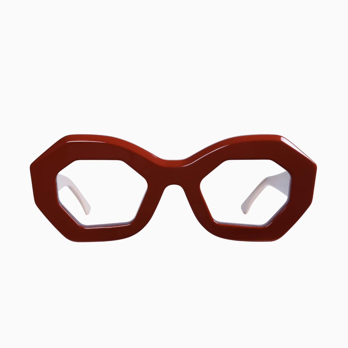 Valley Eyewear - Opera S0755 Crimson-Alabaster Temples w.Cold/Brown Lens
