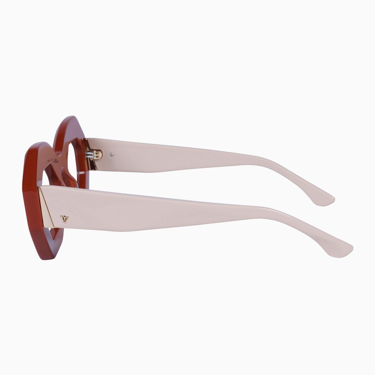 Valley Eyewear - Opera S0755 Crimson-Alabaster Temples w.Cold/Brown Lens