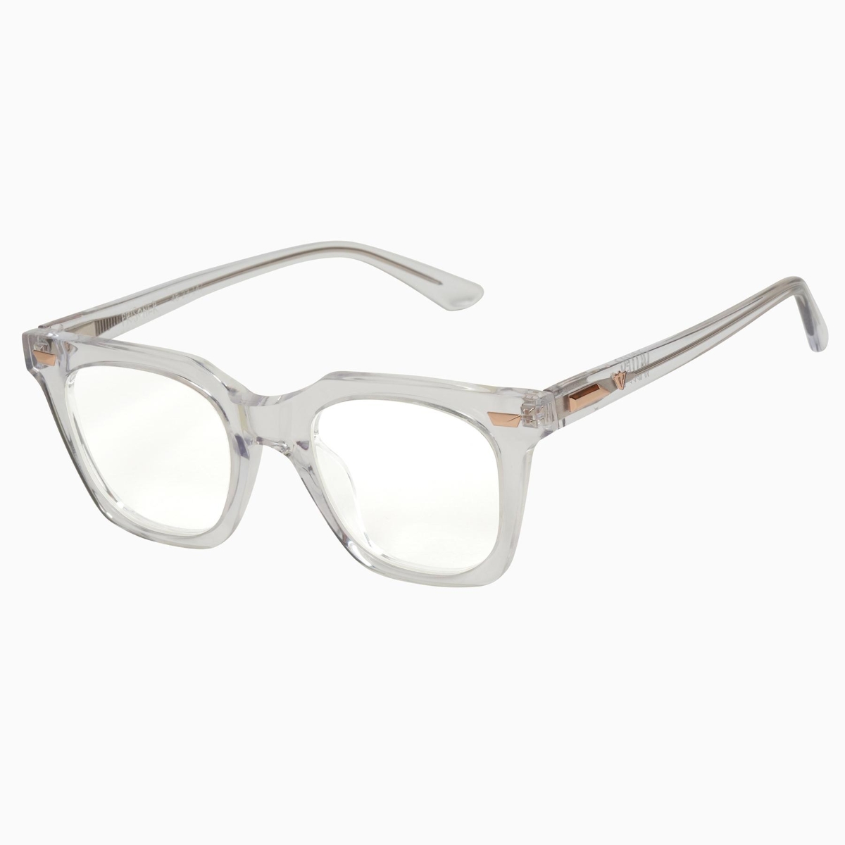 Valley Eyewear - Prisoner S0460-CLR Crystal w/ Gloss Rose Gold Metal Trim/Clear Lens