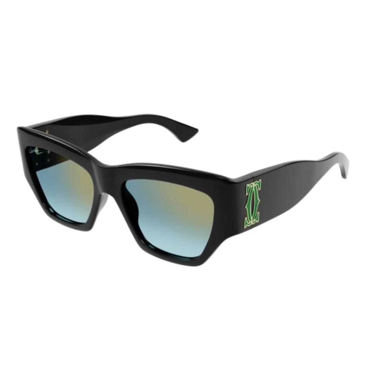 Cartier - CT0435S 003 Black / Green Logo