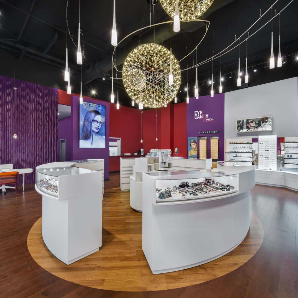 Interior photograph of Eye Candy Optical store in Beachwood